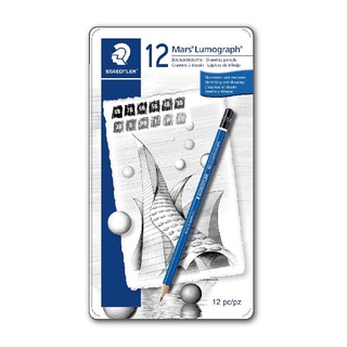 松林 施德樓素描鉛筆 STAEDTLER-12支鐵盒裝施德樓 頂級素描鉛筆-100G12優惠加購捷克起士橡皮擦