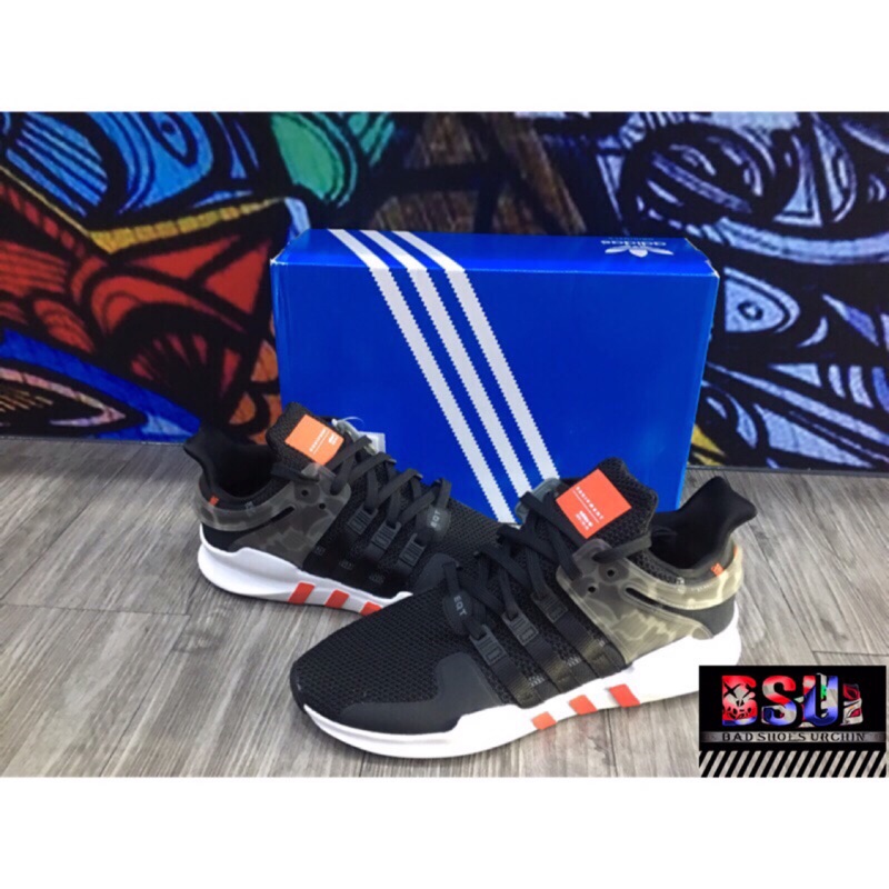 Adidas慢跑鞋 EQT Support 運動 男鞋 愛迪達 透氣球鞋 黑橘(AQ1043) 原價4880特價2880