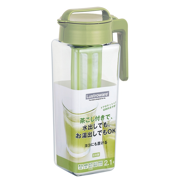 💞現貨💞日本 岩崎工業 冷水壺 濾茶壺 耐熱 耐冷 2.1L 綠色