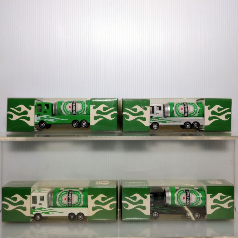 [ 小店 ] 公仔  海尼根典藏貨櫃車 四台合售  長約:11公分  材質:合金 塑膠  不分售  P2