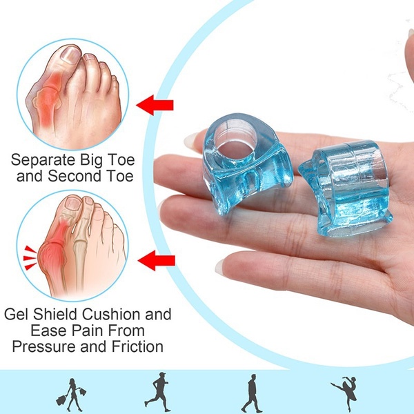 軟矽膠脚趾分離器拇趾外翻拇趾囊炎墊片拇指矯正器足部護理工具