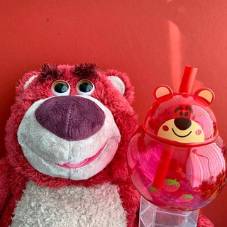 [消毒再出貨]迪士尼 玩具總動員 熊抱哥 吸管飲料杯 Disney Toystory3 熊抱 水壺 草莓