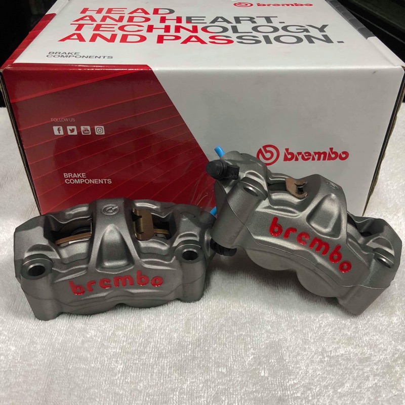 Brembo M50 輻射卡鉗 灰底紅字 孔距100mm