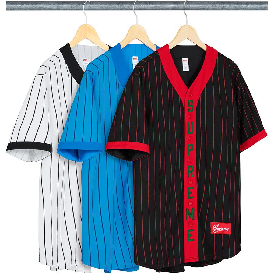 【紐約范特西】預購 2018 FW Supreme Vertical Logo Baseball Jersey 棒球衫
