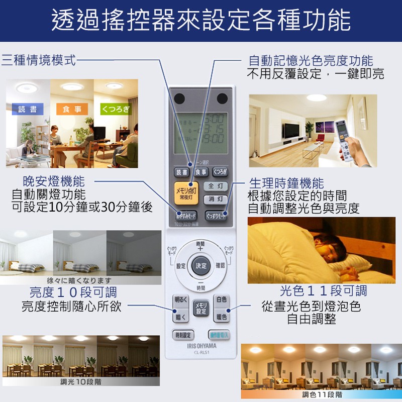 日本原裝空運iris Ohyama 生理時鐘省電cl12dl S Feiii Led 吸頂燈6坪cl12dl 蝦皮購物