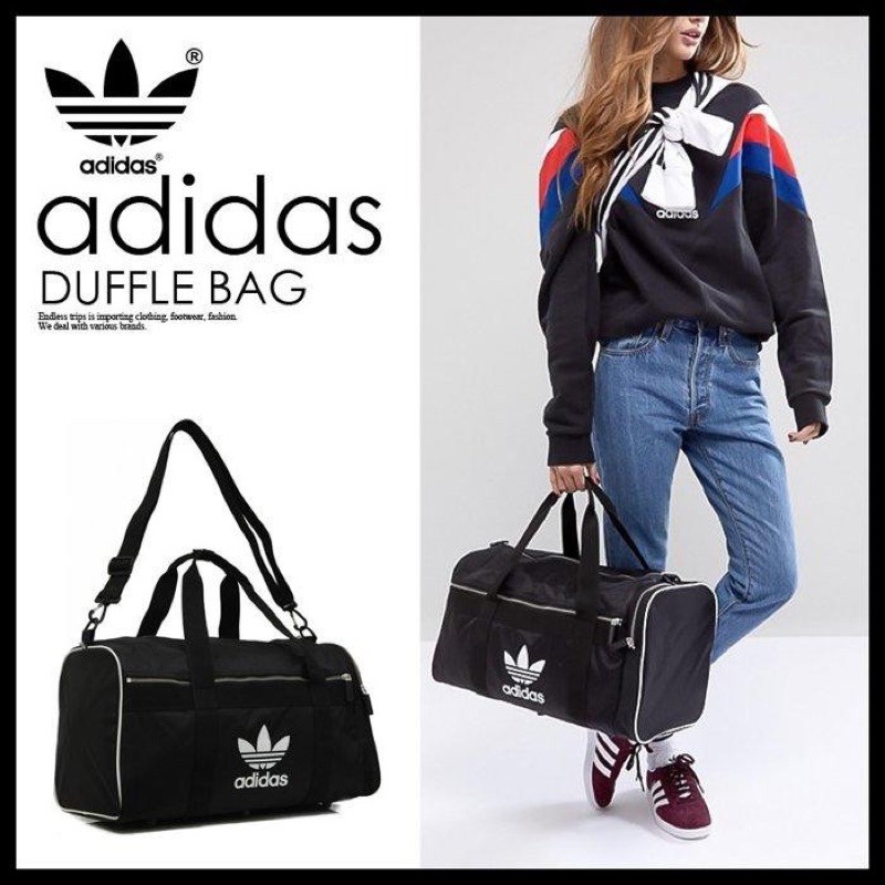 現貨adidas Duffel Bag Large 黑旅行袋CW0618 復古行李袋| 蝦皮購物