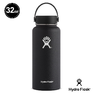 Hydro Flask 寬口 32oz=946ml 真空保溫鋼瓶 時尚黑 HFW32BTS001