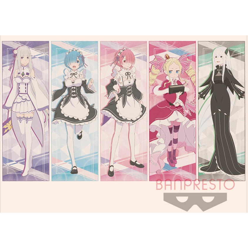 【日本景品】Re：從零開始的異世界生活 大浴巾 掛布 50*150CM愛蜜莉雅/雷姆/拉姆/碧翠絲/愛姬多娜 日本正版