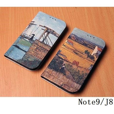 韓國復古風彩繪皮套-1 三星 Note9 J8 A60 A40s A70 A20 手機殼手機套保護殼保護套軟殼