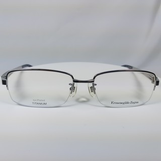 『逢甲眼鏡』 Zegna 傑尼亞 半框眼架 全新正品 質感銀 純鈦 細框 經典設計款【VZ3114J F60】