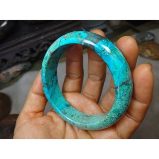 【藍金寶石】天然美國藍寶石厚寬版手鐲【類似台灣藍寶石】→D203