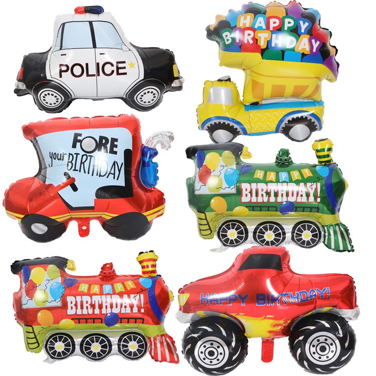 🐩雪狗氣球🐩26吋卡通 交通工具 汽車 鋁箔球 兒童汽車 生日派對 裝飾火車 鋁膜氣球
