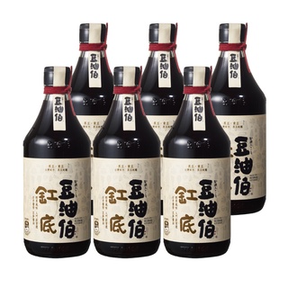【豆油伯】經典缸底醬油6入超值組(500mlx6瓶) 純釀造無新增