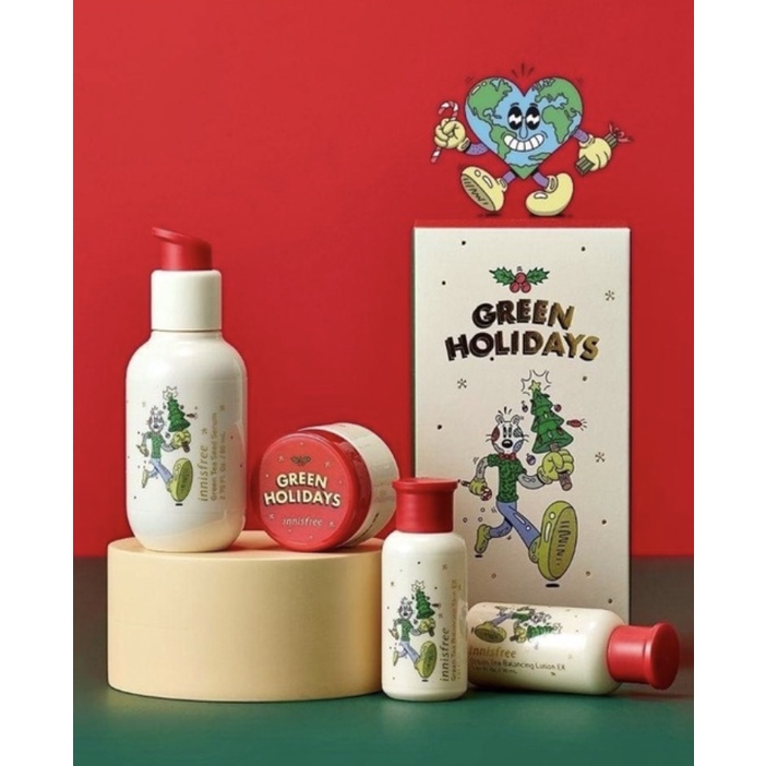 聖誕限量款 悅詩風吟Innisfree 2021綠色聖誕綠茶平衡護膚組 聖誕交換禮物