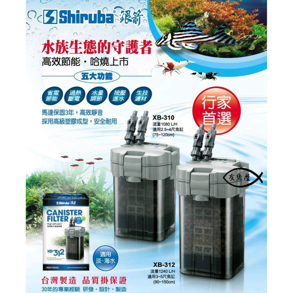 Shiruba 銀箭【外置圓桶過濾器 XB303 XB308 XB310 XB312】圓筒過濾器 同 七星