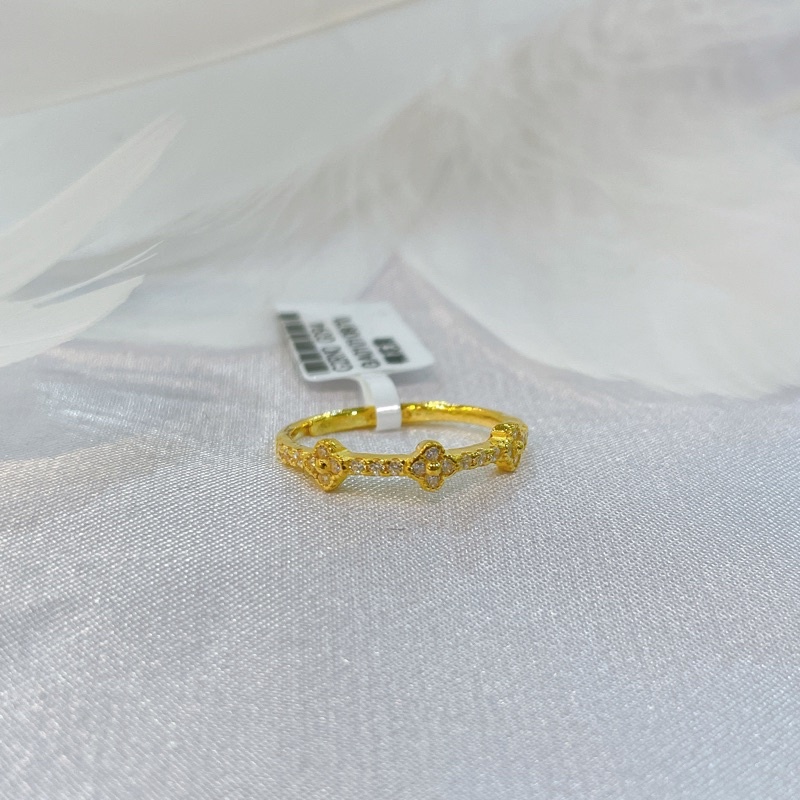 景福珠寶銀樓✨純金✨黃金戒指 鑲鑽 四葉草 造型 戒指 頻