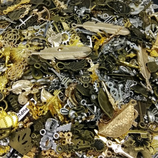 Sptool Diy配件複古合金飾品玫瑰金古銅色銀色混款素材銅片金屬片福袋超值禮包混色材料包 蝦皮購物