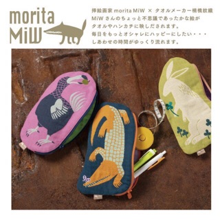 日本 插畫家 森田MIW 紗布 棉質 刺繡 收納包 收納袋 森林動物