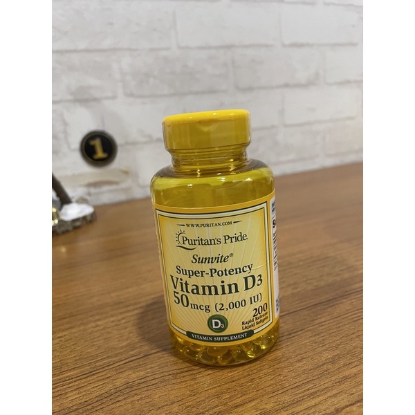 美國正品 Puritan's Pride Vitamin D3 2000 IU 50mcg 維他命D3 200顆