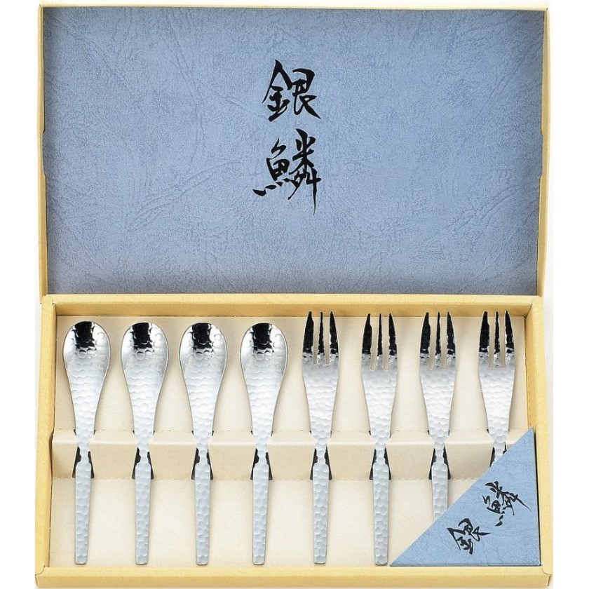 關川製作所銀鱗鎚目不鏽鋼餐具8入組 蝦皮購物