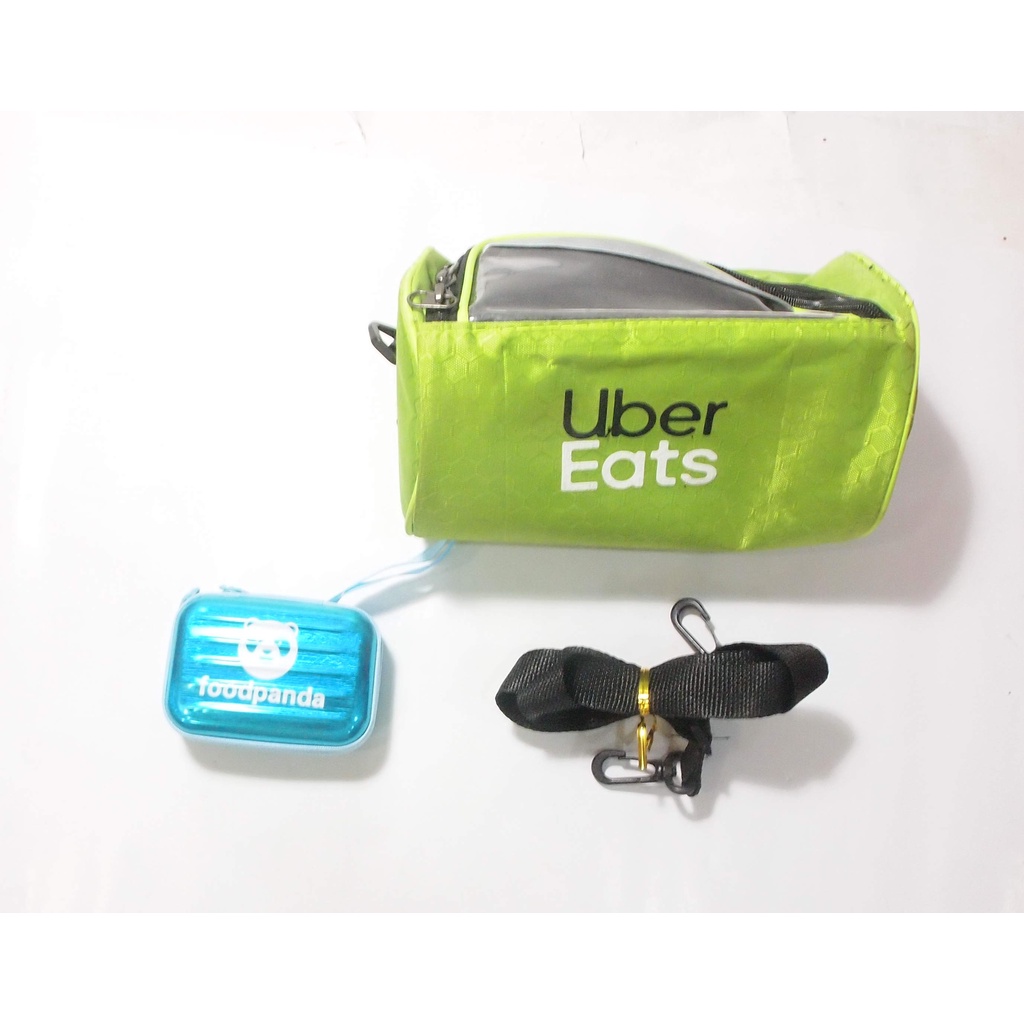 全新,Uber Eats 圓筒隨身背包 + foodpanda小收納盒