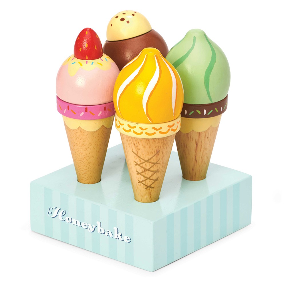 英國 Le Toy Van 角色扮演系列-甜筒冰淇淋玩具組【hughugbaby抱抱寶貝】