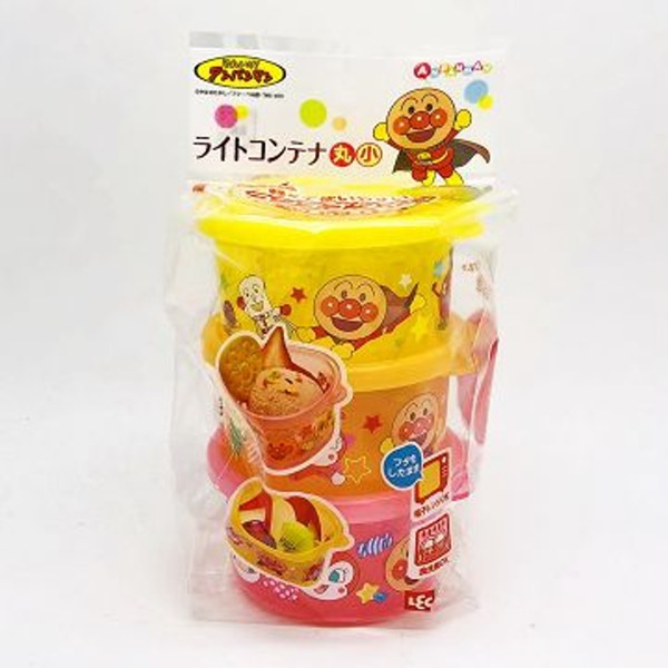 日本商品 Anpanman 麵包超人 圓形保鮮盒組(6003) 零食盒