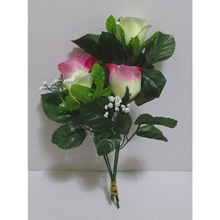 模擬玫瑰花 人造玫瑰花假花 裝飾插花擺設(3朵)