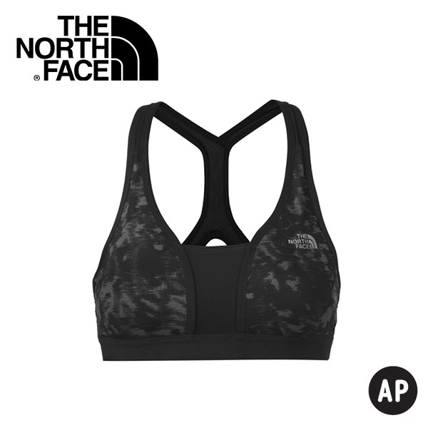 【The North Face 女款 快乾運動內衣 黑印花】 NF0A2RGW/運動內衣/內衣/排汗衣/悠遊山水