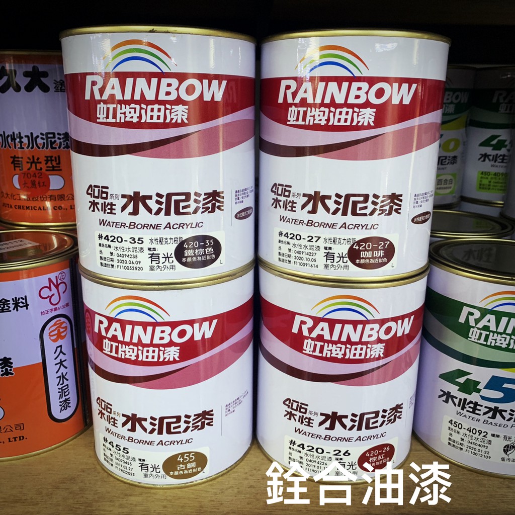 [新竹銓合油漆] 虹牌油漆 406 久大塗料 亮光 有光 水性水泥漆 踢腳板 (1公升)(含稅)