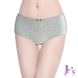 【K's凱恩絲】日系甜美棉柔三角專利有氧蠶絲內褲-灰色