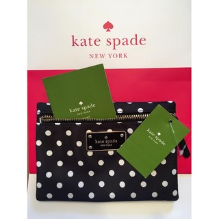 美國代購 Kate Spade 經典設計 可愛白玉點點 隨身氣質小扁包