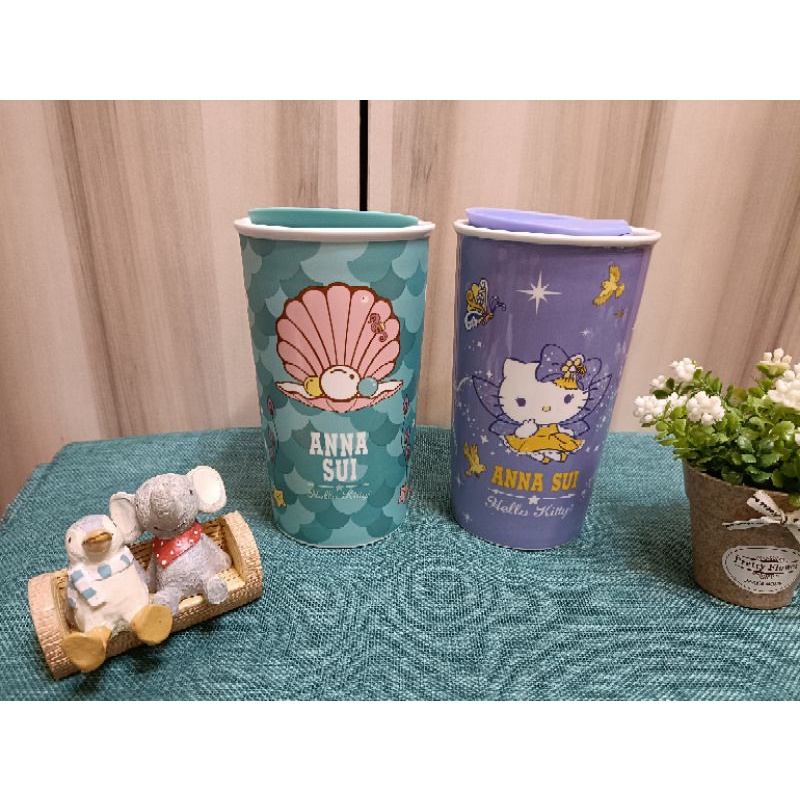 Anna Sui &amp; Hello Kitty 全新雙層陶瓷馬克杯 保溫杯 防燙保溫保冰