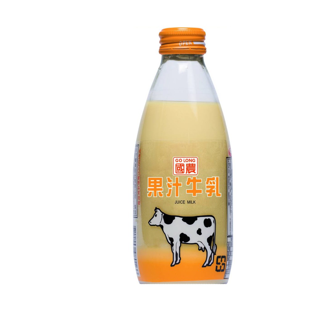 國農240ML果汁牛乳(玻璃瓶) 240ML/瓶 1箱(24瓶)