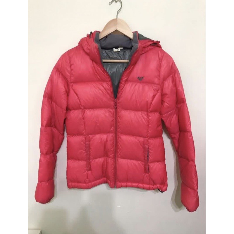 ROXY極輕可收納粉紅羽絨外套（附收納袋）香港購入