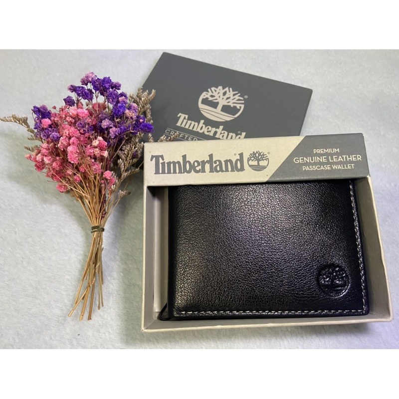 《正品》【Timberland】男皮夾 短夾 牛皮夾 多卡夾 大鈔夾 品牌盒裝／黑色