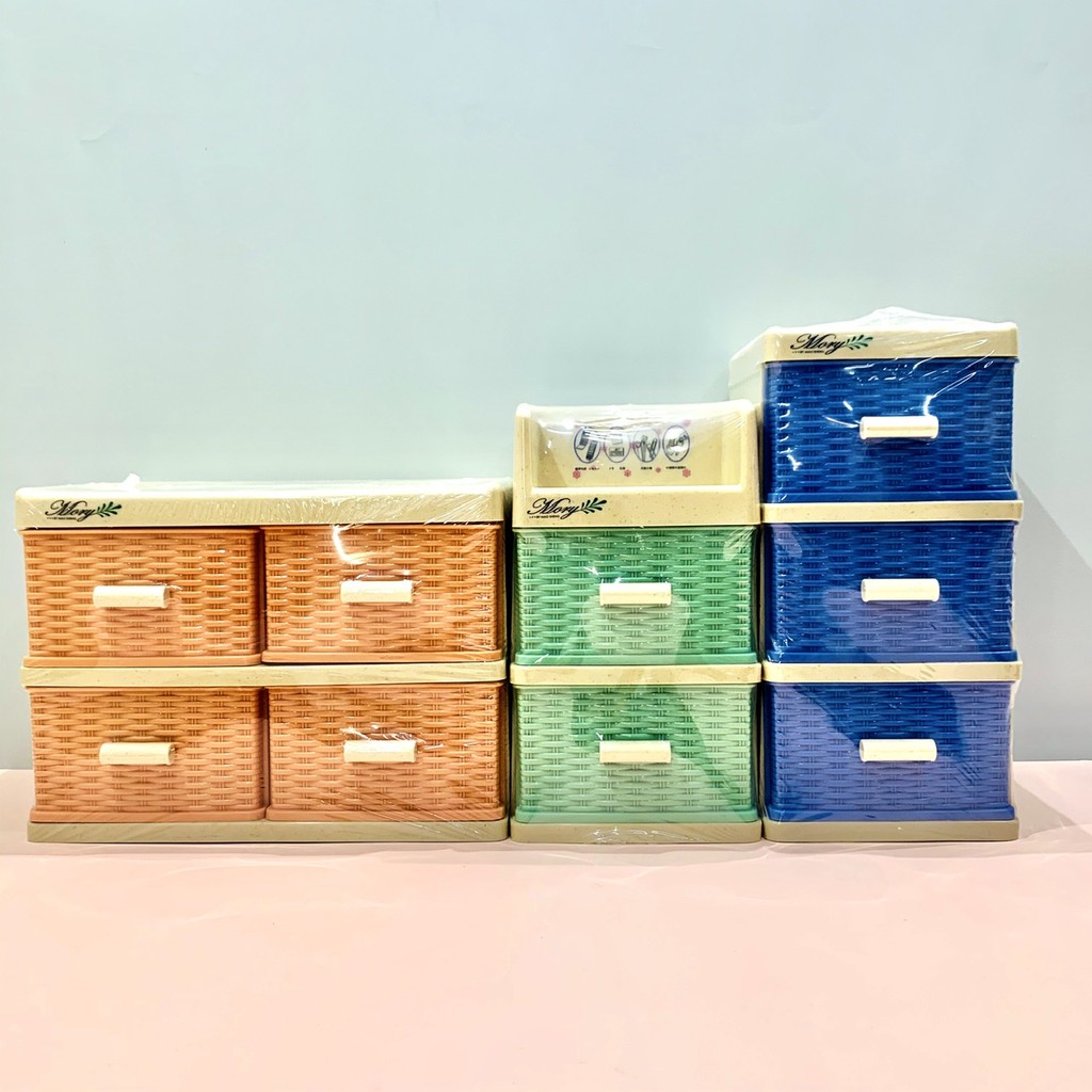 藤木 置物盒 小型置物櫃 層櫃 桌上收納 飾品收納 雙層收納盒 收納盒 多層收納盒 收納盒 三色 桌上型小物整理盒 抽屜
