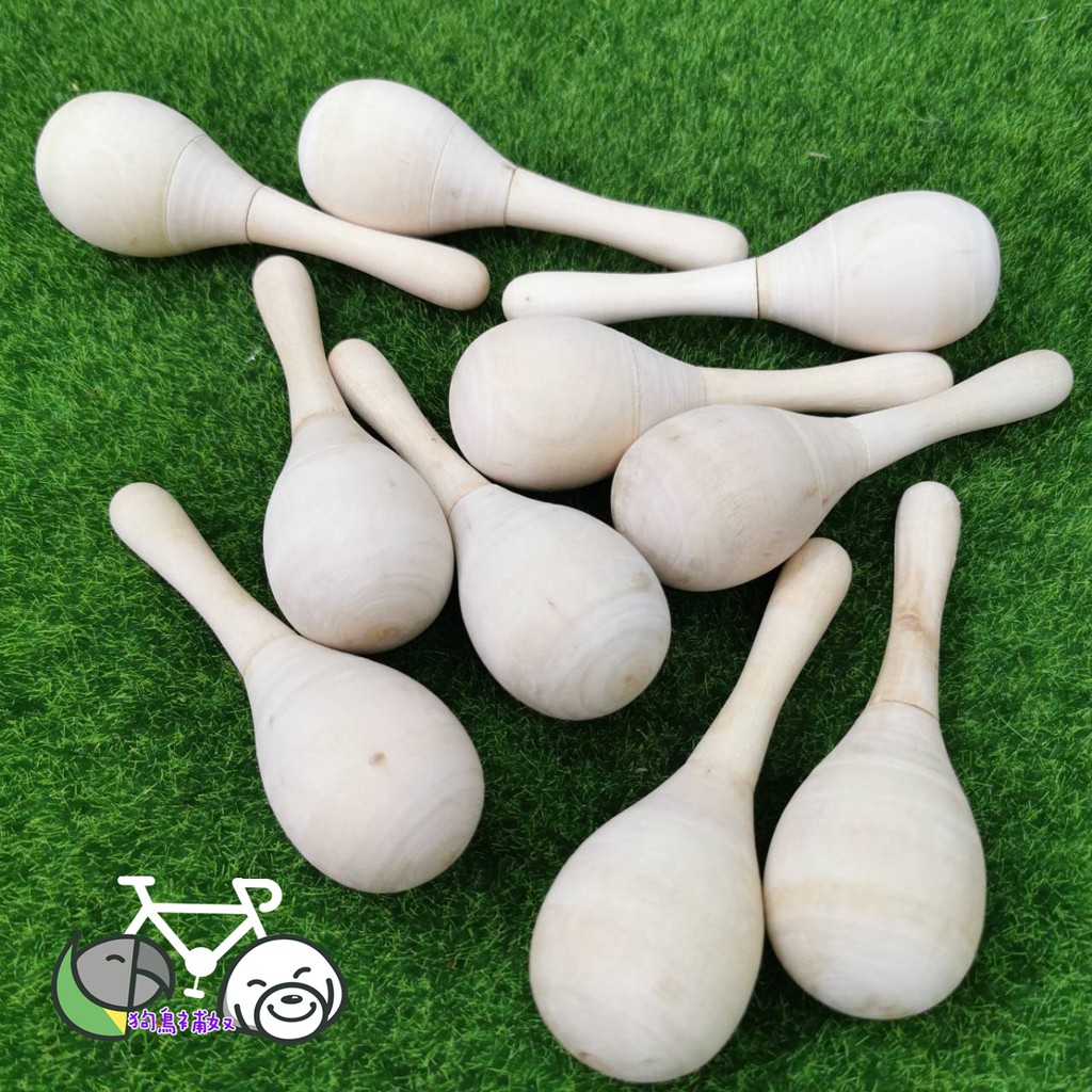 狗鳥補奴 原木頭沙鈴沙錘手握沙鈴木製搖鈴玩具 蝦皮購物