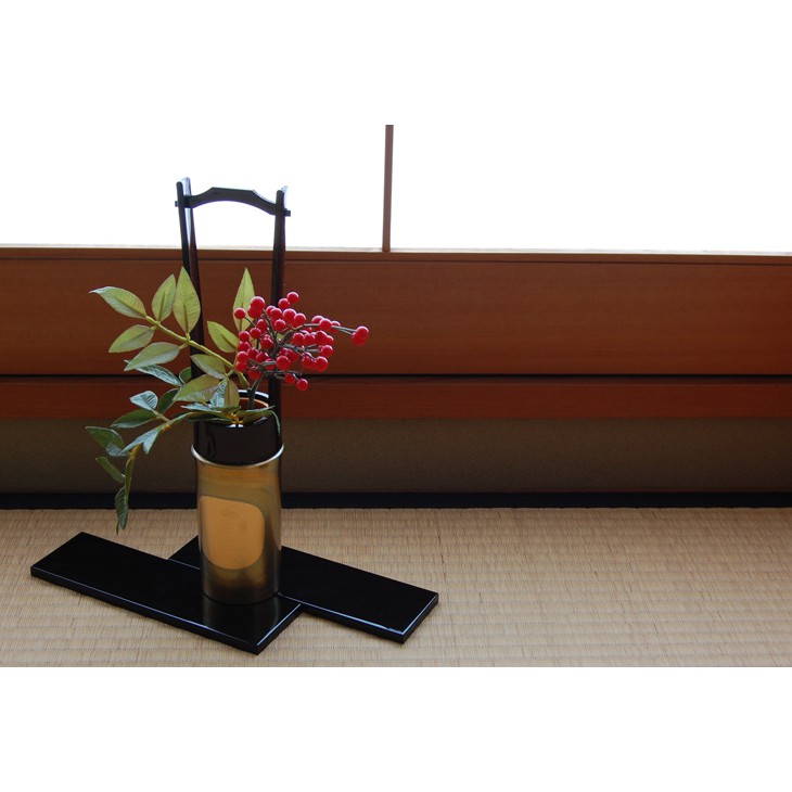 日本進口 Ems直郵 日本制箔一古代金箔漆器高檔手桶花瓶 花臺付 擺件 蝦皮購物