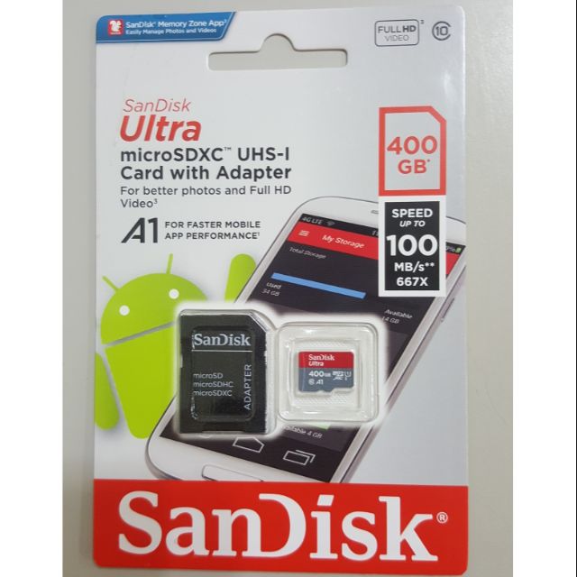 【黃色的房子】增你強展碁公司貨 全新Sandisk MicroSD 400GB A1 100MB/SEC讀取 終保