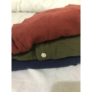 GU亞麻短袖襯衫 紅色 藍色 綠色