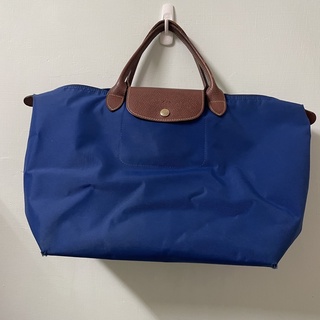 Longchamp 短把中款 寶藍色 水餃包 萬用袋 萬用包