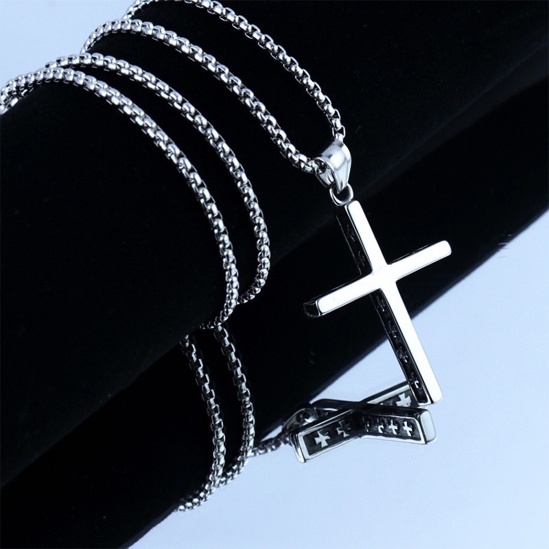 【騎士與公主】鈦鋼十字架仿舊項鍊 首飾 禮物 飾品(SR08)