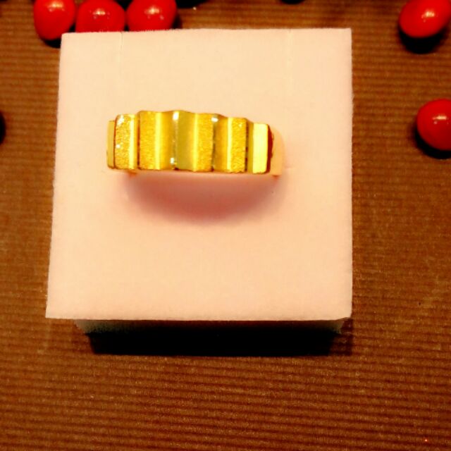父親節禮物㊣純黃金-齒輪造型男黃金戒指2.07錢