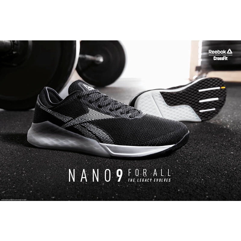二手 Reebok nano 9 CrossFit 黑白 女款 24.5公分