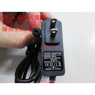 君媛小鋪 充電器變壓器9v 1a 交流電源含指示燈5 5 2 5 內正外負適用ip分享器 監視器等 蝦皮購物