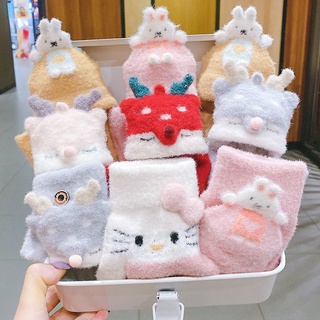 💗特惠💗 兒童手套 男女寶寶冬季保暖手套 翻蓋小可愛嬰幼兒手套 秋冬加厚半指五指卡通手套