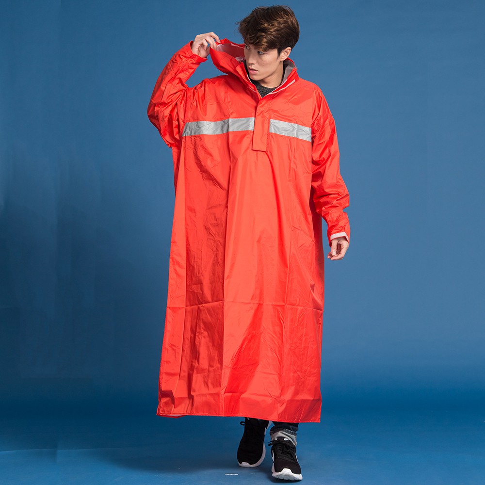 【現貨+免運+送收納袋】BrightDay藏衫背包太空連身式風雨衣-紅
