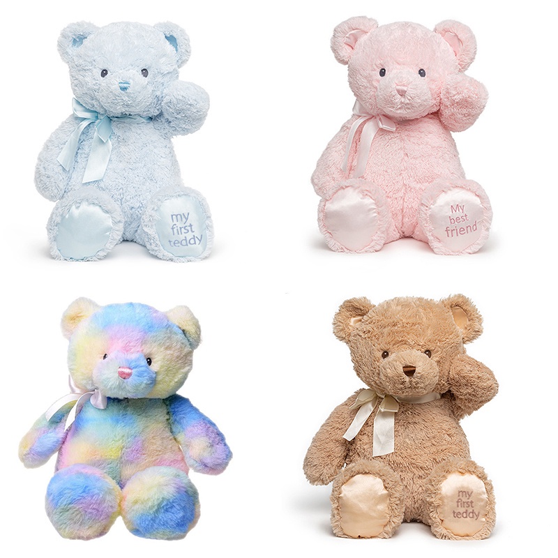 彩虹毛絨填充動物泰迪熊彩色熊娃娃玩具女孩男孩嬰兒禮物