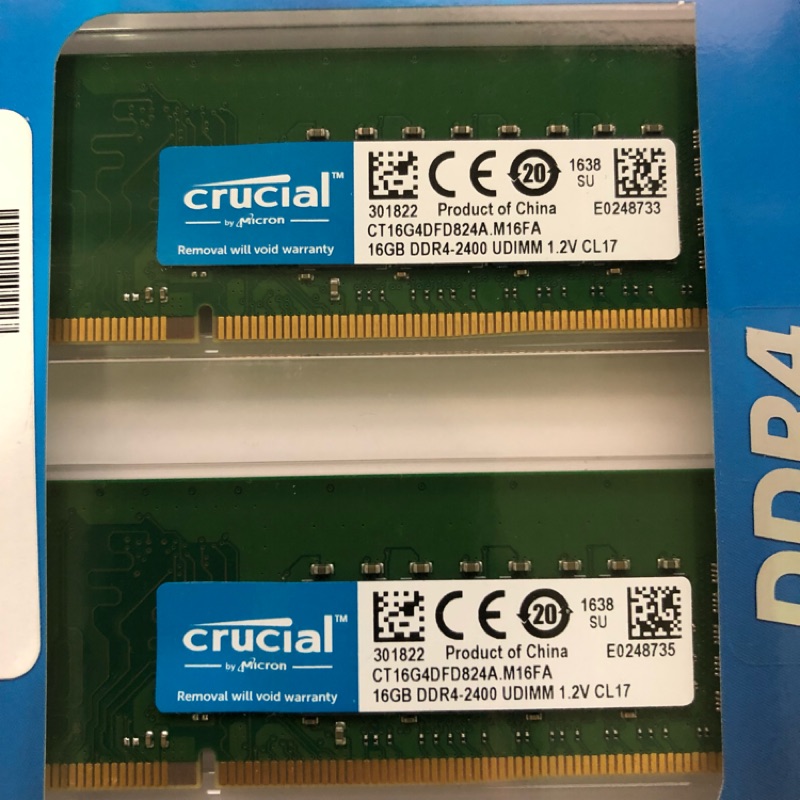 美光 Crucial DDR4 2400 16g*2 (32g)